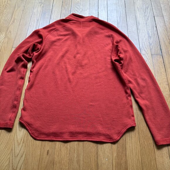 Patagonia Size M Burnt Orange Merino Wool 1/4 Zip Performance Base Layer Shirt - Picture 16 of 16